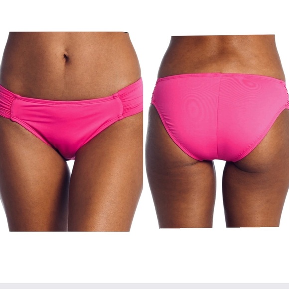 La Blanca Island Goddess Side Shirred Hipster Bottom, Pop Pink, Size 12, NWOT - Picture 1 of 9